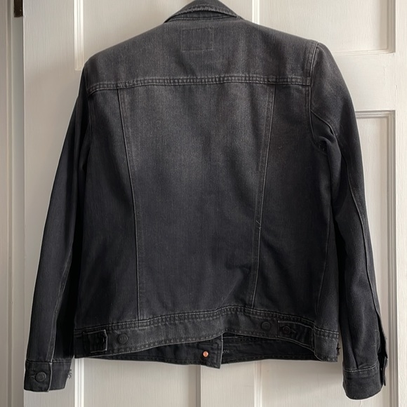 Destructed Black Old Navy Jean Jacket Large - Picture 8 of 10